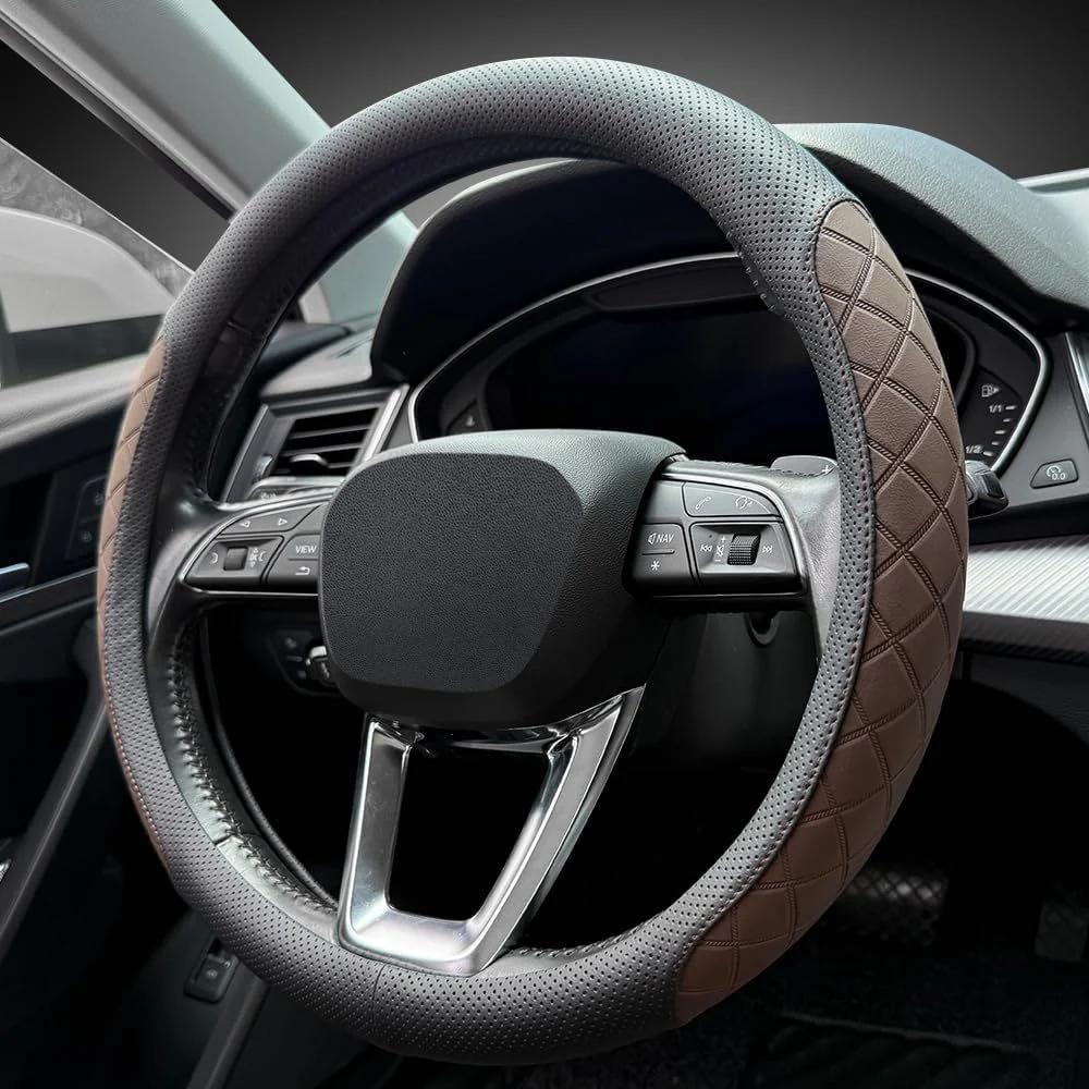 Anti-Slip Leather Car Steering Wheel Cover - Image 4